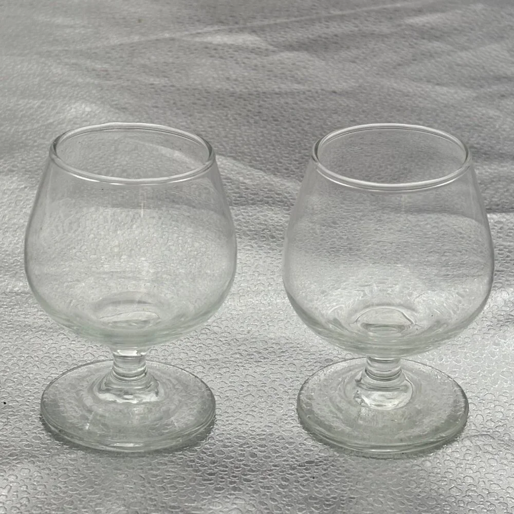 Mini Brandy Snifter‎ Glasses Set Of 2 Clear Cognac Barware 4